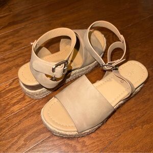 Beige Women's Espadrille Platform Sandals